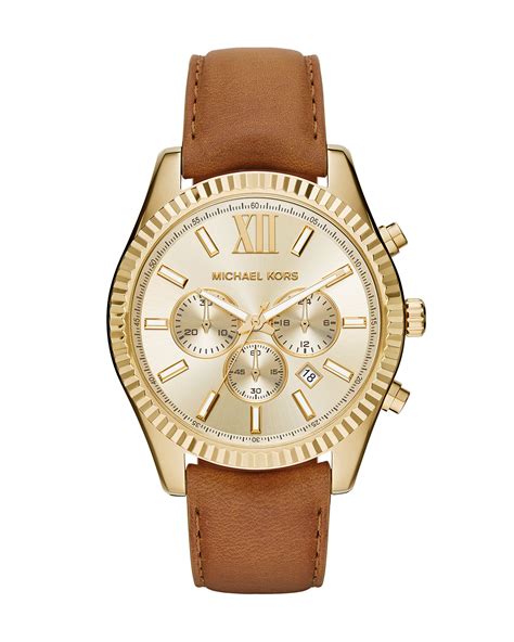 michael kors watch leather belt|michael kors watch lexington.